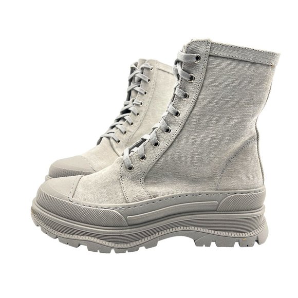 Free People Camp Out Canvas Lace Up Boots Size 39 - Picture 5 of 15